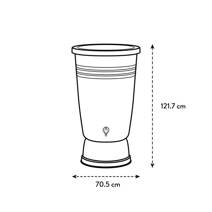 green basics rainbarrel plus 200ltr living black